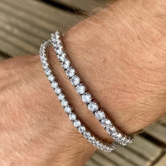 4mm Cubic Tennis Bracelet - White Gold