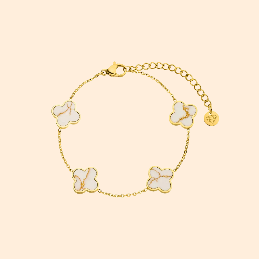 White Gold Clover Bracelet