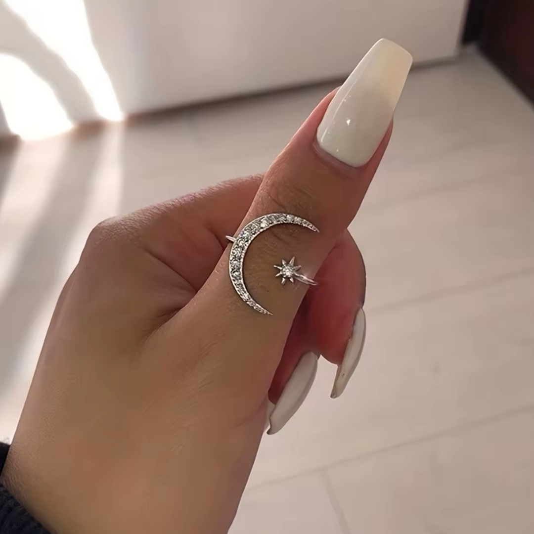 Moon and Star Ring