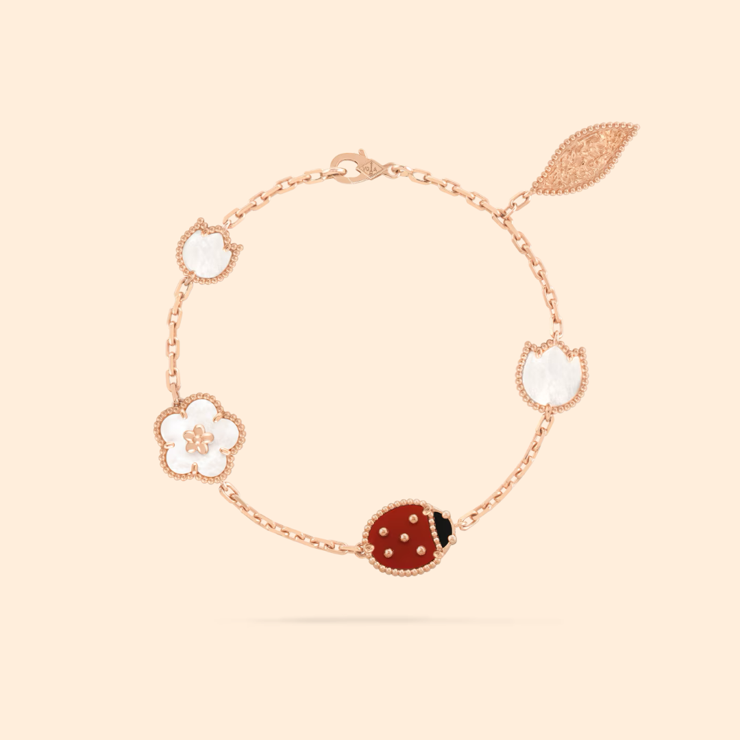 Lucky Spring Ladybug Bracelet waterproof stainless steel women's jewelry