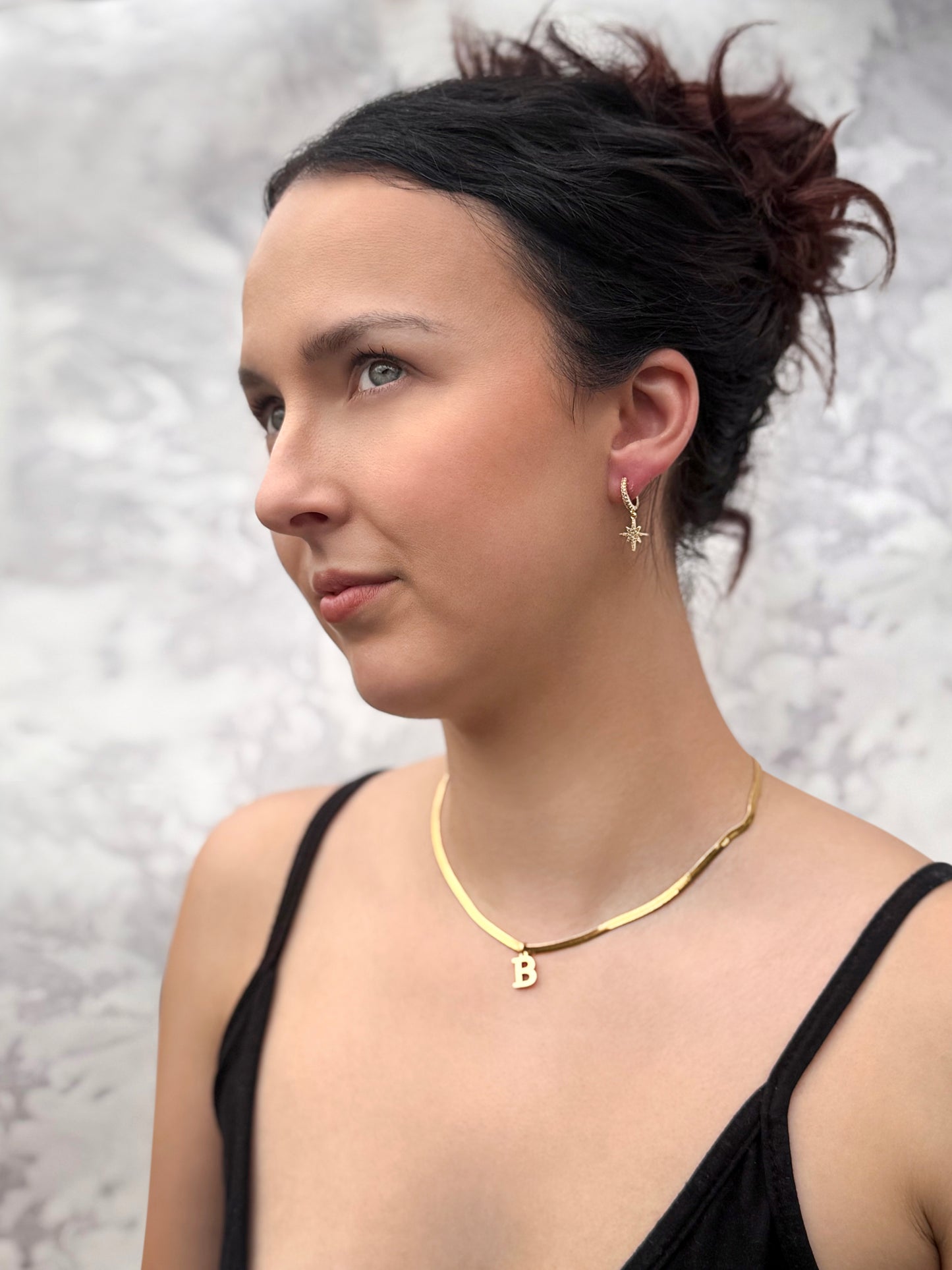 A-Z Alphabet Pendant with Snake Necklace