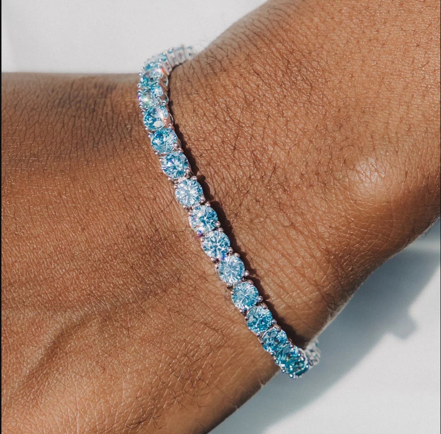 4mm Cubic Tennis Bracelet - Ice Blue