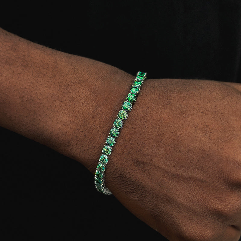 4mm Cubic Tennis Bracelet - Emerald