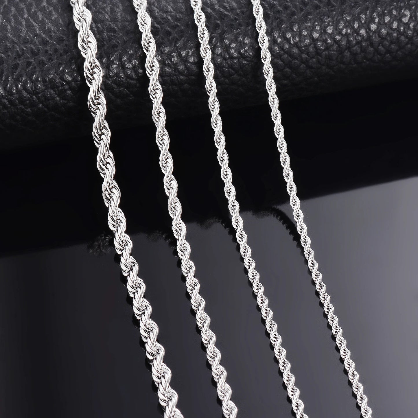 4mm Silver Rope Necklace