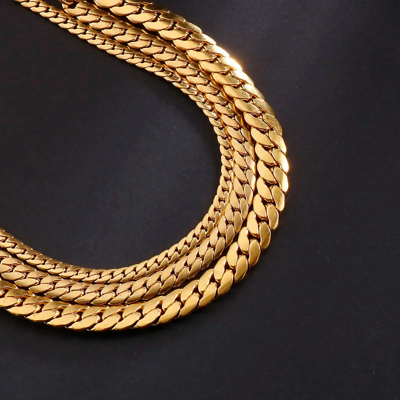 4/5/7mm Snake Bracelet - Gold