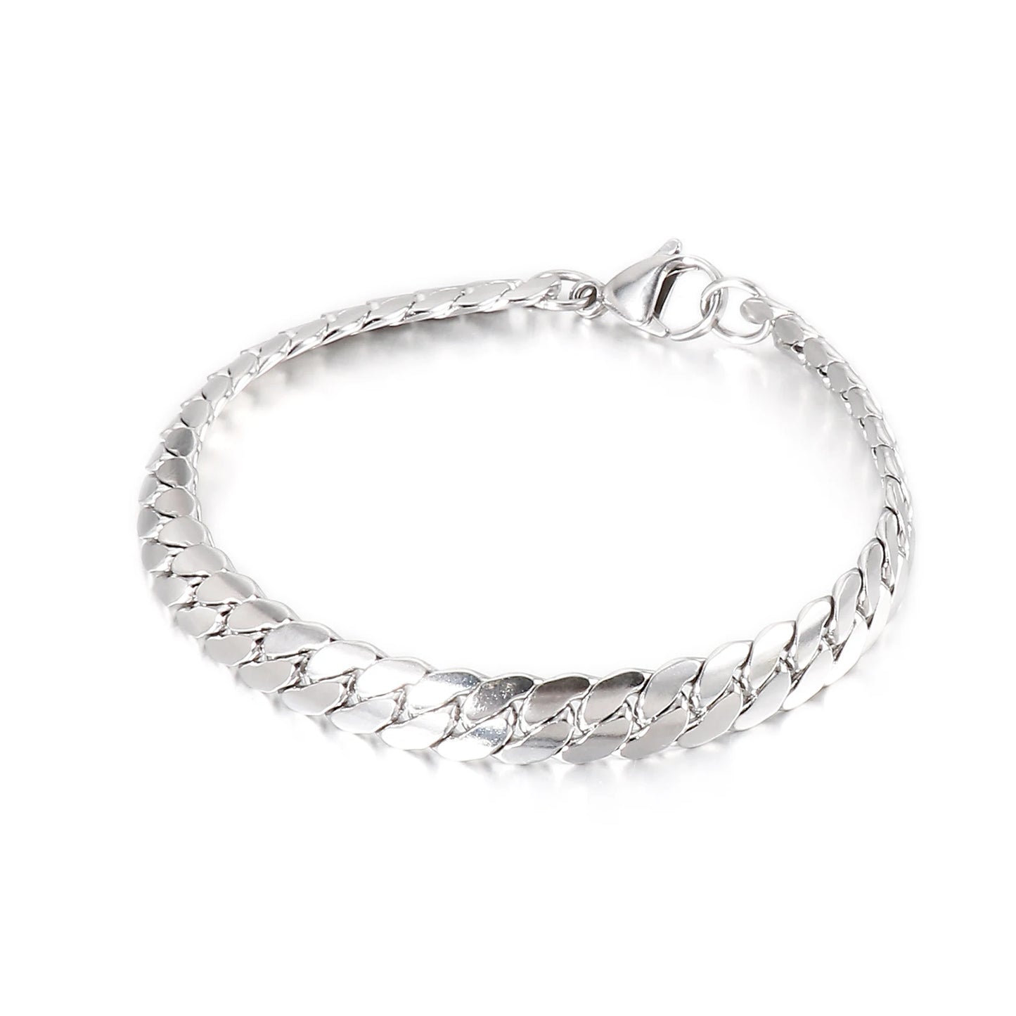 4/5/7mm Snake Bracelet - Silver