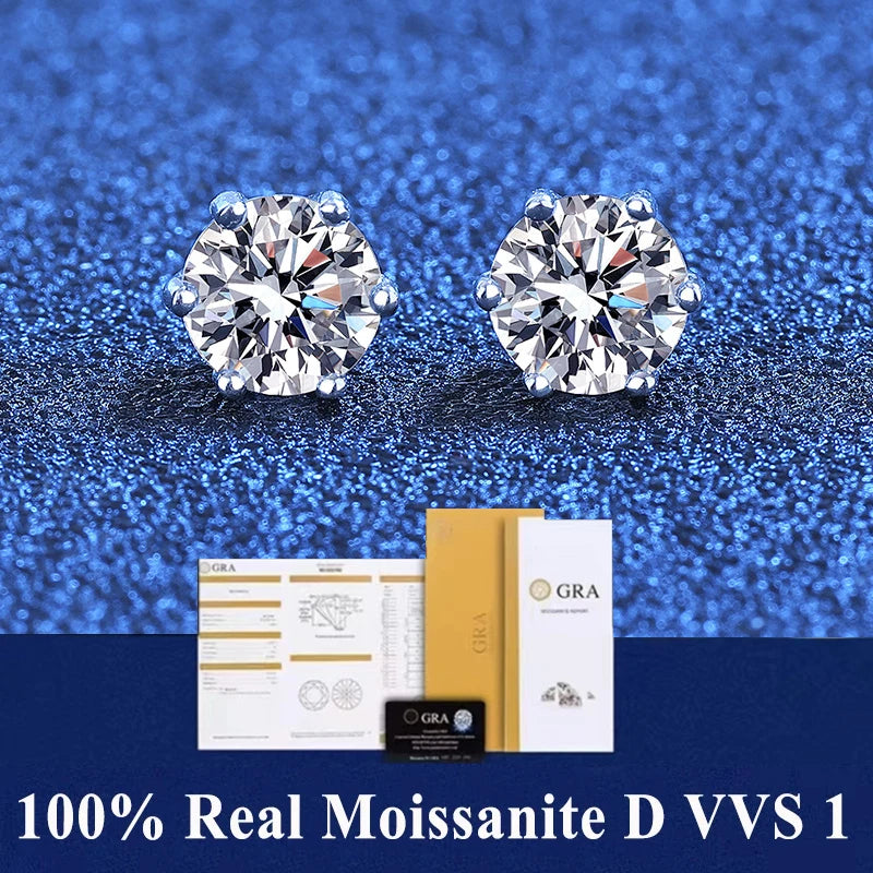 Moissanite Stud Earrings 0.1 - 1.0ct