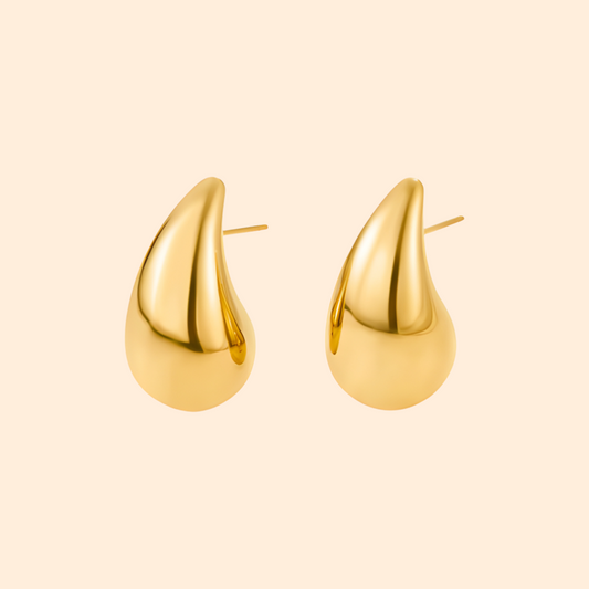 Vintage Teardrop Earrings - Gold