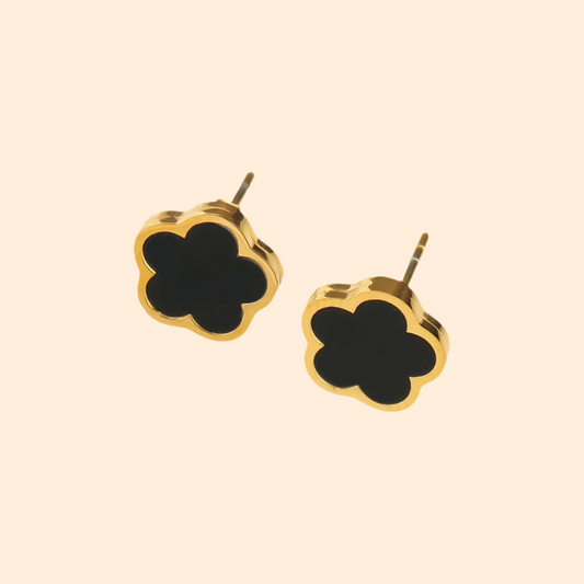 Black Clover Stud Earrings