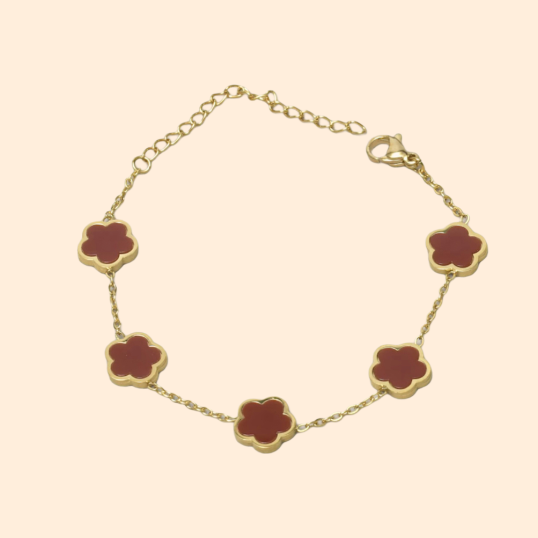 Maroon Clover Bracelet