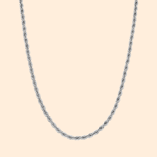 4mm Silver Rope Necklace