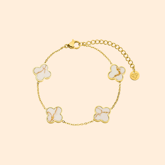 White Gold Clover Bracelet