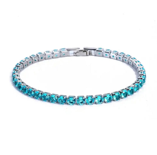 4mm Cubic Tennis Bracelet - Ice Blue