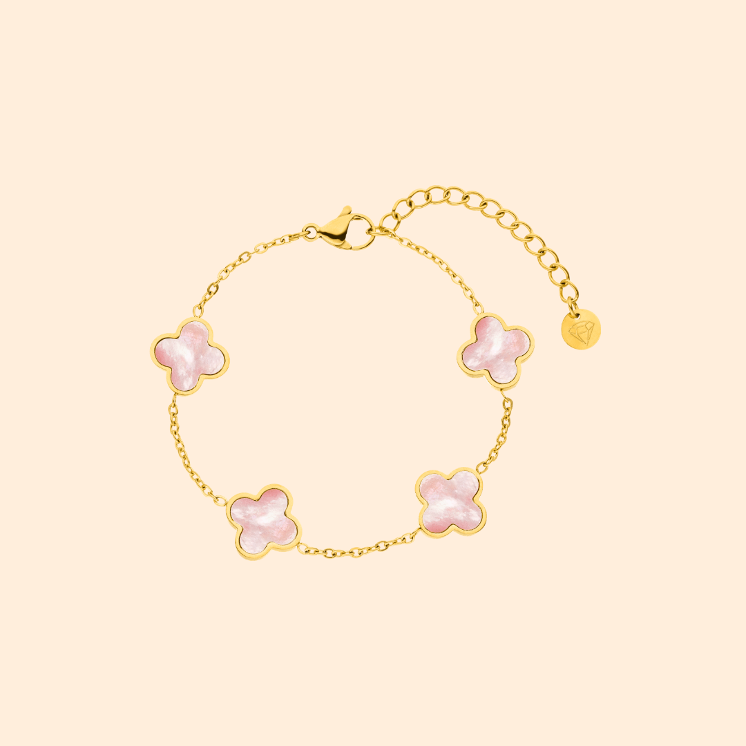 Pink Pearl Clover Bracelet