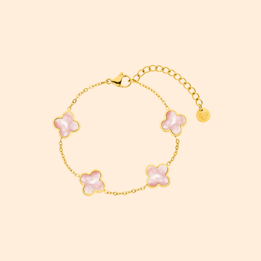Pink Pearl Clover Bracelet