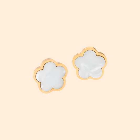 Pearl Clover Stud Earrings