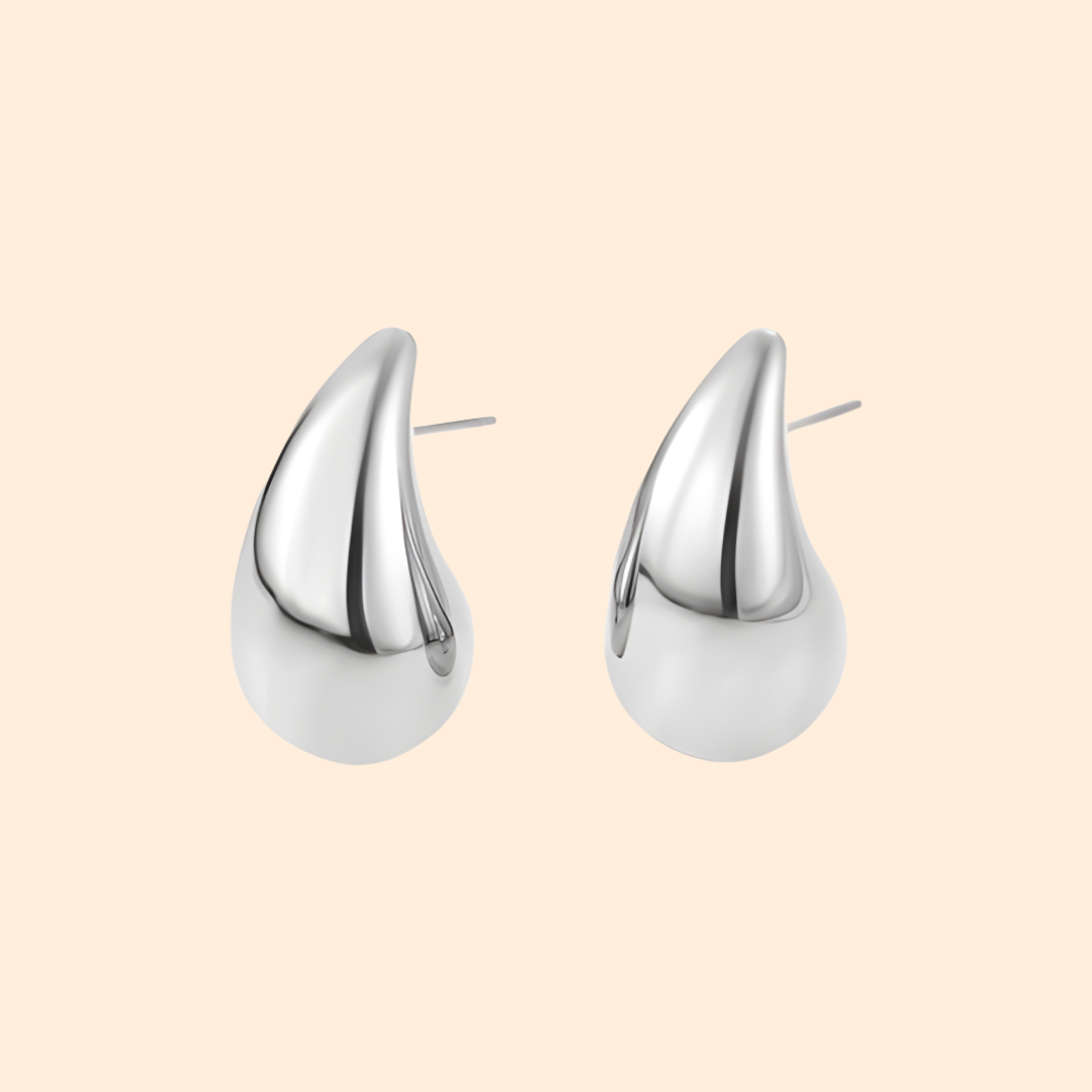 Vintage Teardrop Earrings - Silver