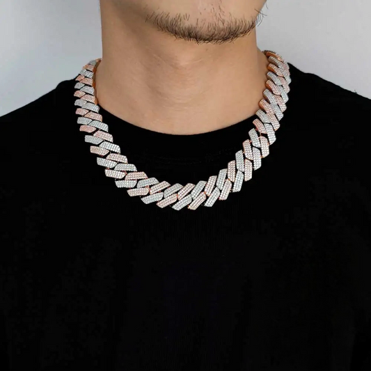 20mm Cuban Chain - Rose Gold & Silver