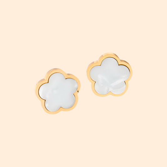 Pearl Clover Stud Earrings