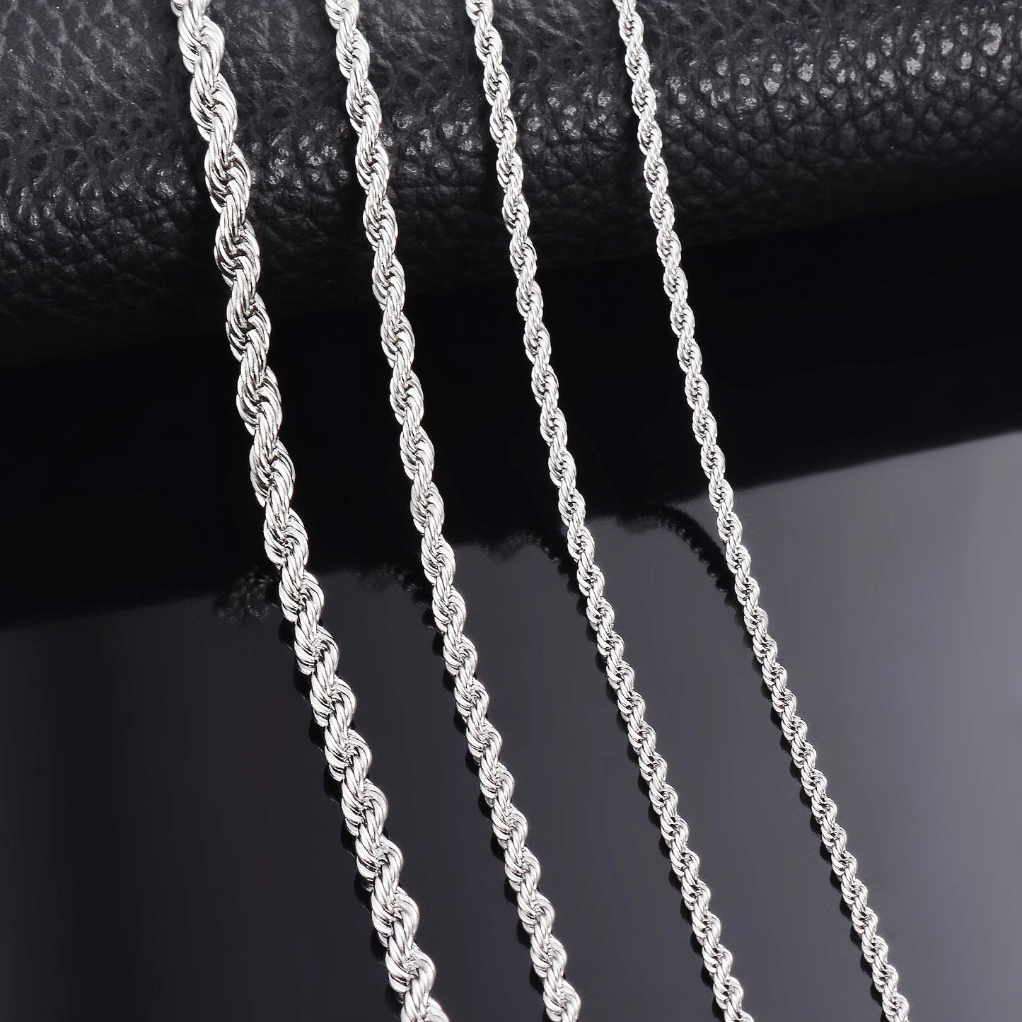 4mm Silver Rope Necklace