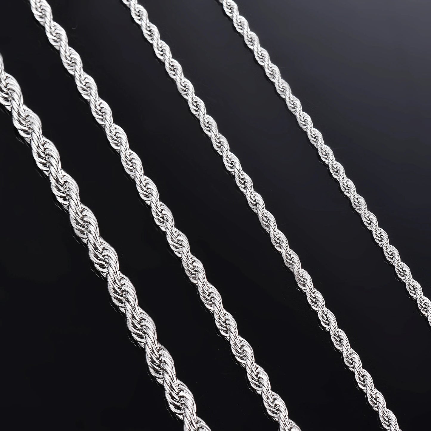 4mm Silver Rope Necklace