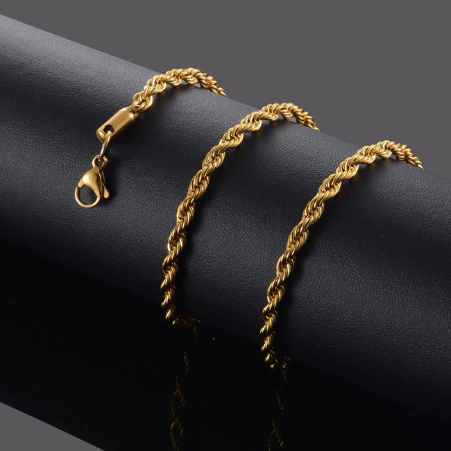 4mm Gold Rope Necklace