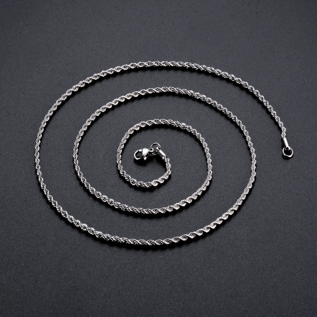 4mm Silver Rope Necklace