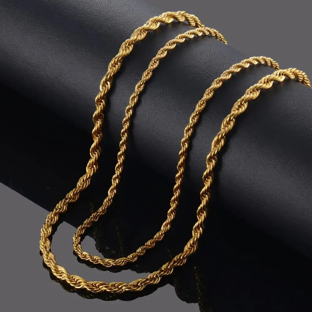 4mm Gold Rope Necklace