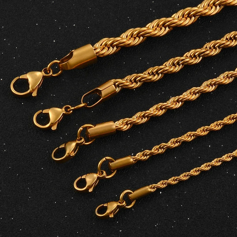 4mm Gold Rope Necklace