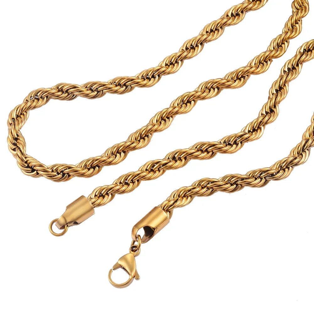 4mm Gold Rope Necklace