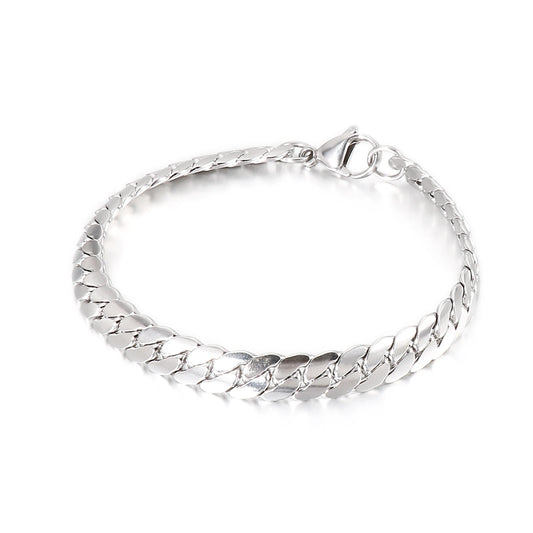 4/5/7mm Snake Bracelet - Silver