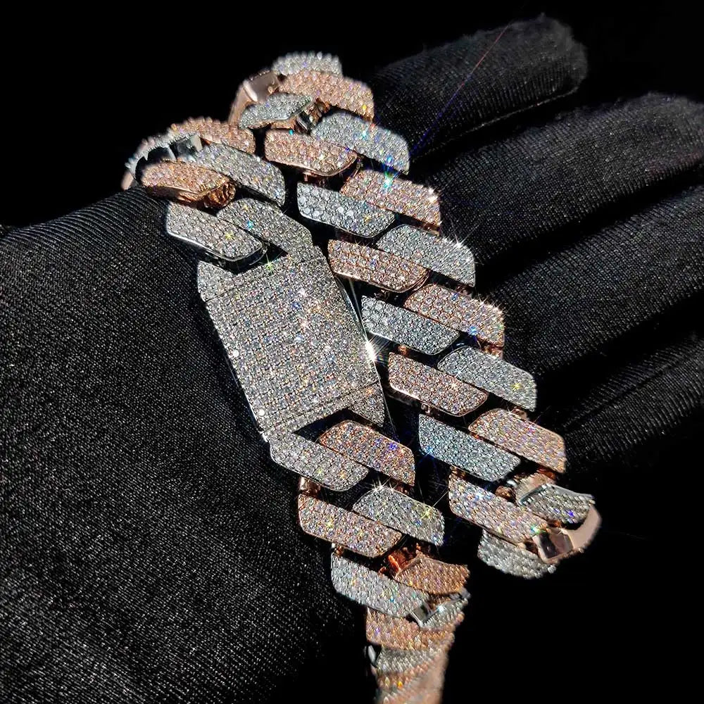20mm Cuban Chain - Rose Gold & Silver