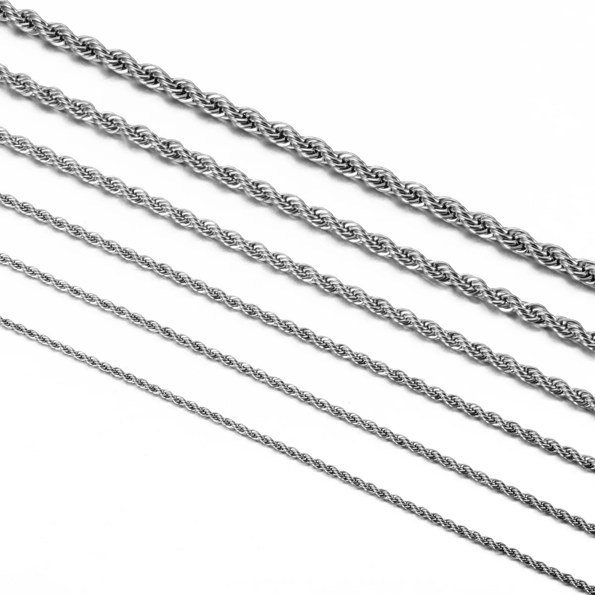 4mm Silver Rope Necklace