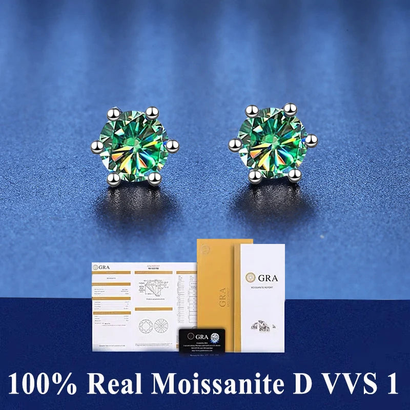 Moissanite Stud Earrings 0.1 - 1.0ct