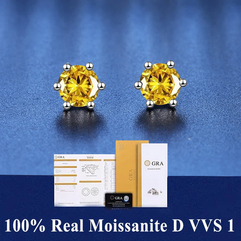 Moissanite Stud Earrings 0.1 - 1.0ct